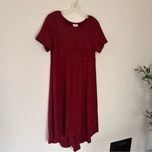 Lularoe Carly Dress | Sparkly Red | size small